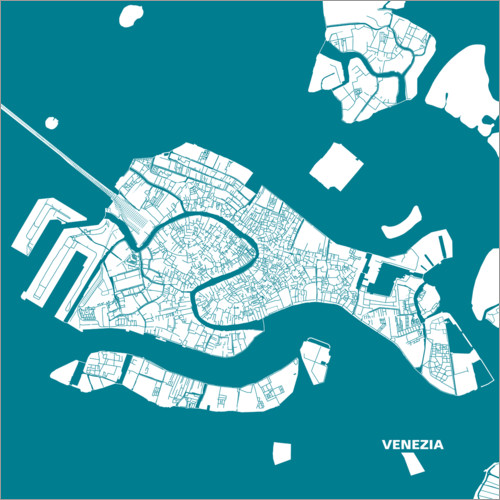 Poster Mappa della città di Venezia