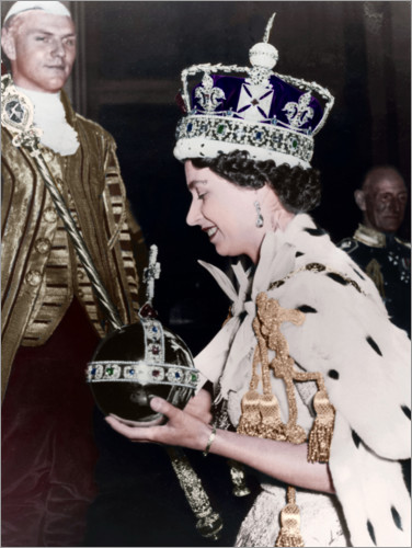 Poster La regina Elisabetta II dopo la sua incoronazione