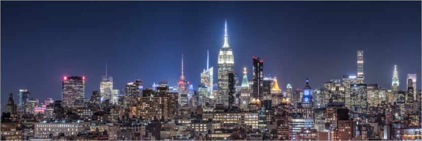 Poster Skyline di New York City di notte