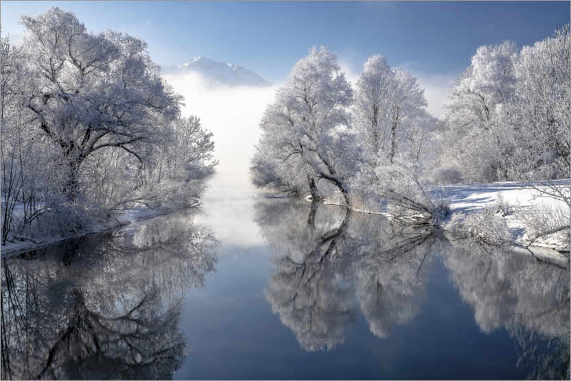Poster Inverno al lago Kochel in Baviera
