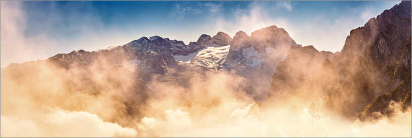 Poster Dachstein da brillante a nuvoloso