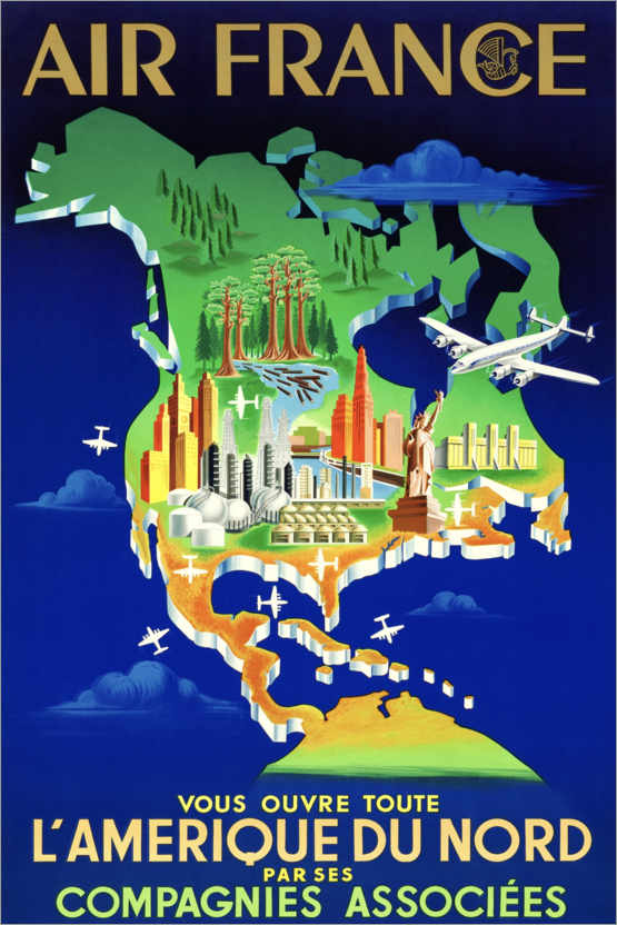 Poster Air France, Amérique du Nord