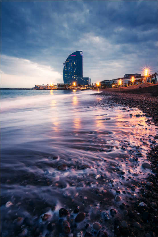 Poster Atmosfera serale sulla spiaggia di Barcellona