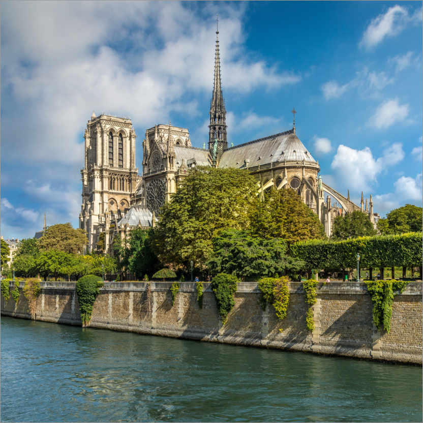 Poster Parigi, Cattedrale di Notre Dame sulla Senna