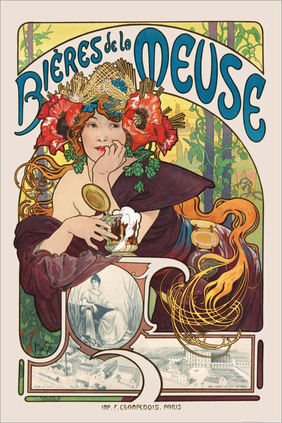 Poster Manifesto pubblicitario per le Bières de la Meuse