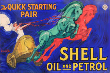 Poster  The Quick-starting pair Shell oil and Shell petrol - Jean D'Ylen