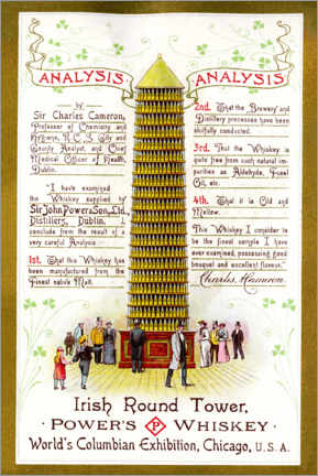 Stampa su vetro acrilico  Torre rotonda irlandese - Vintage Advertising Collection