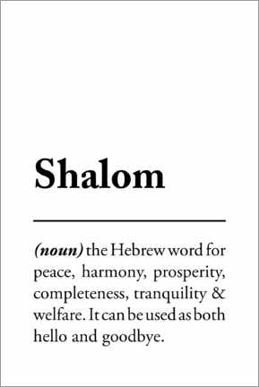 Poster  Definizione di Shalom (inglese) - Typobox