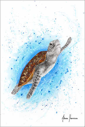 Adesivo murale  Happy Sea Turtle - Ashvin Harrison