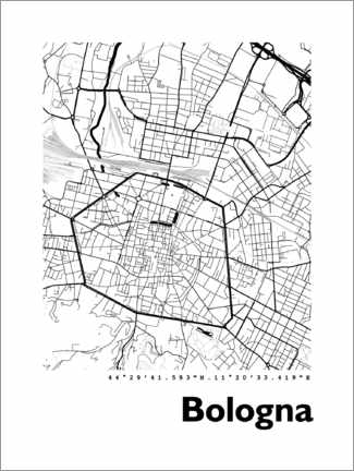 Poster Mappa della città di Bologna
