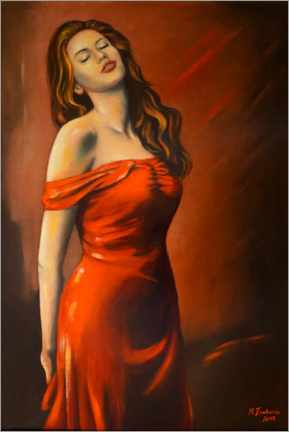 Adesivo murale  Donna in abito rosso - Marita Zacharias