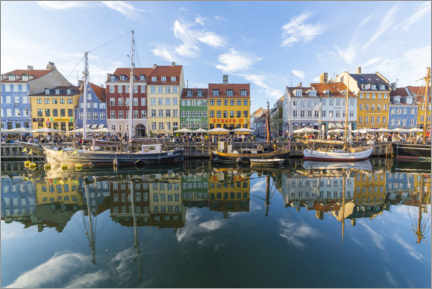 Poster  Riflessioni lungo il Nyhavn a Copenaghen - Mike Clegg Photography