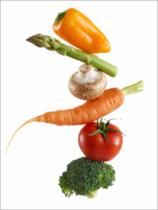 Poster Pila di verdure fresche