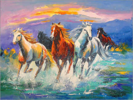 Poster Una mandria di cavalli