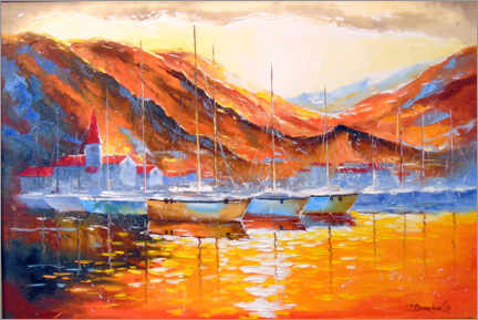 Poster Barche a vela in montagna