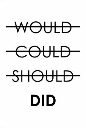Stampa su PVC  Would, could, should, did - Typobox