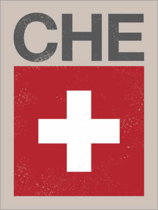 Poster  Bandiera retrò della Svizzera - Swissty