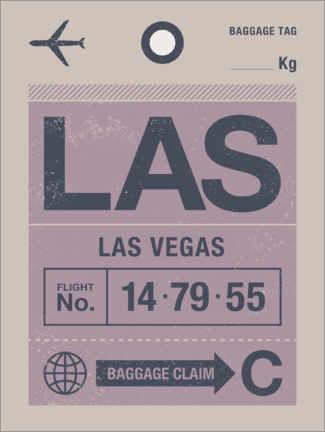 Stampa su plexi-alluminio  Etichetta da viaggio di Las Vegas - Swissty