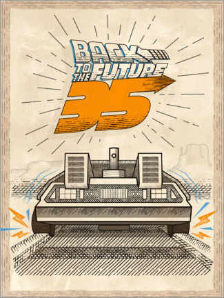 Poster  DeLorean Vintage Illustration