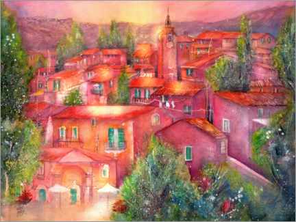 Stampa su vetro acrilico  Roussillon Provence village - Sabina von Arx
