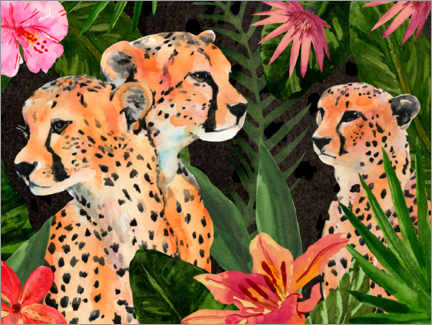 Adesivo murale  Bouquet di leopardo - Annie Warren