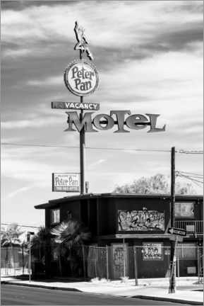 Poster  Nevada nero - Peter Pan Motel Old Vegas - Philippe HUGONNARD