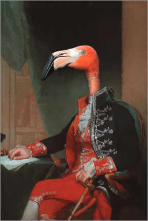 Stampa su legno  Flamingo del Flamenco - Jonas Loose