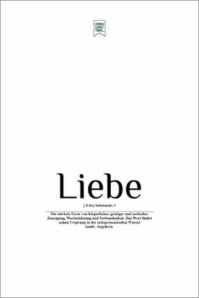 Poster Beautiful words - love (German)