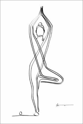 Stampa su PVC  Tree Pose (Vriksasana) - Yoga In Art