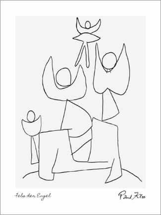 Poster  Rock of the Angels - based on Klee - Paul Klee