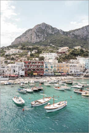 Stampa su legno  Capri Island Landscape, Italy - Henrike Schenk