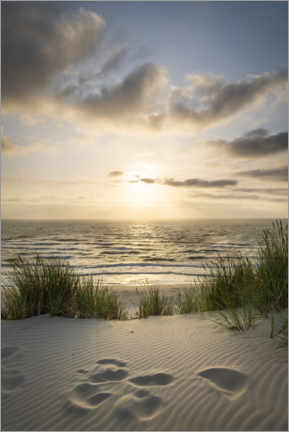 Immagine parete immagine Spiaggia Mare Dune Mare del Nord TELA POSTER XXL 120 cm*80 cm 619 