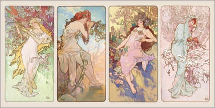 Poster  The four Seasons - Alfons Mucha