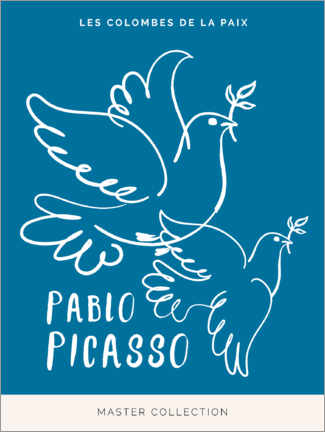 Stampa su tela  Pablo Picasso - Les colombes de la paix
