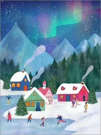 Stampa su vetro acrilico  Sotto l'aurora boreale - Elisandra Sevenstar
