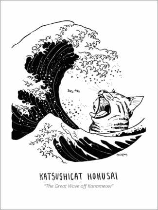 Stampa su tela  Katsushicat Hokusai - The Great Wave off Kanameow - María Paiz