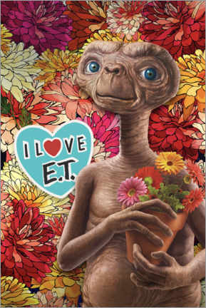 Poster  E.T. with flowers