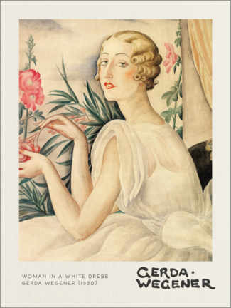 Stampa su vetro acrilico  Woman in a White Dress - Gerda Wegener