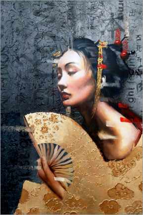Stampa su vetro acrilico  Portrait of a Geisha - Simona Zecca