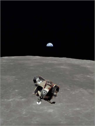 Stampa su vetro acrilico  Apollo 11, Superficie lunare - NASA