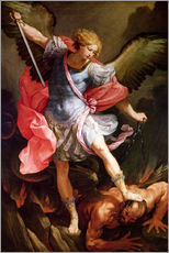 Adesivo murale  L'arcangelo Michele schiaccia Satana - Guido Reni