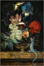 Adesivo murale  Tulipani e altri fiori in un vaso - Willem van Aelst