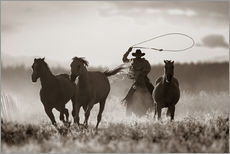 Adesivo murale  Cowboy prende al laccio i cavalli - Richard Wear