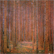 Stampa su tela  Foresta di conifere I - Gustav Klimt