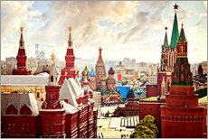 Adesivo murale  Vista aerea del Cremlino a Mosca, Piazza Rossa