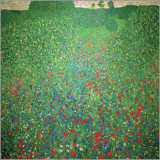 Stampa su vetro acrilico  Campo di papaveri - Gustav Klimt