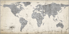 Stampa su plexi-alluminio  Mappa del mondo vintage
