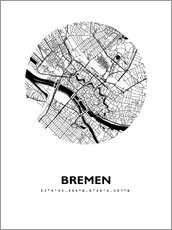 Adesivo murale  Mappa della città di Brema - 44spaces