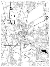 Adesivo murale  Dortmund Germany Map - Main Street Maps