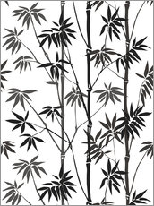 Adesivo murale  Bambù, bianco e nero